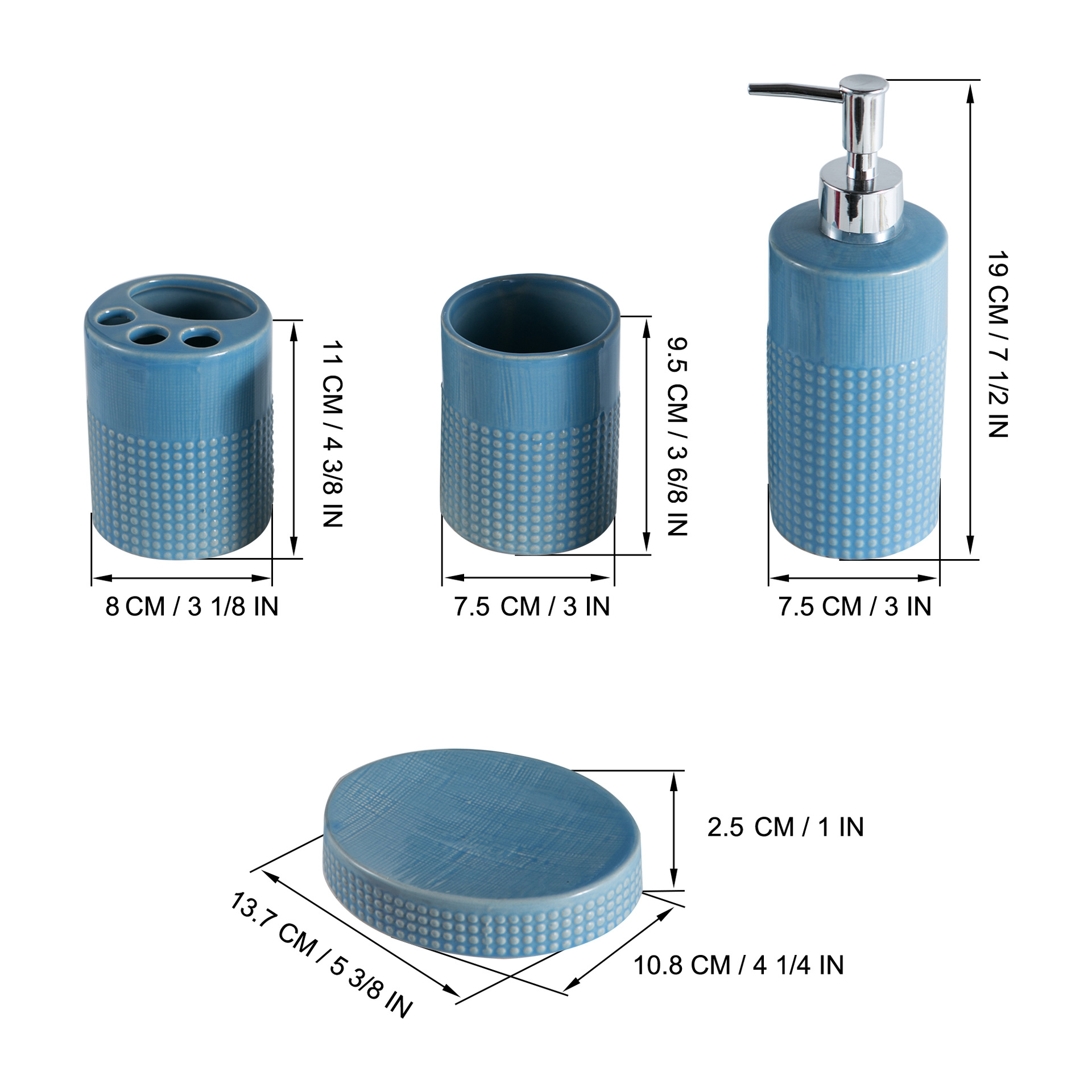 Hot selling modern 4Pcs ceramic bathroom products 3D pattern hotel home bathroom accessories set details
