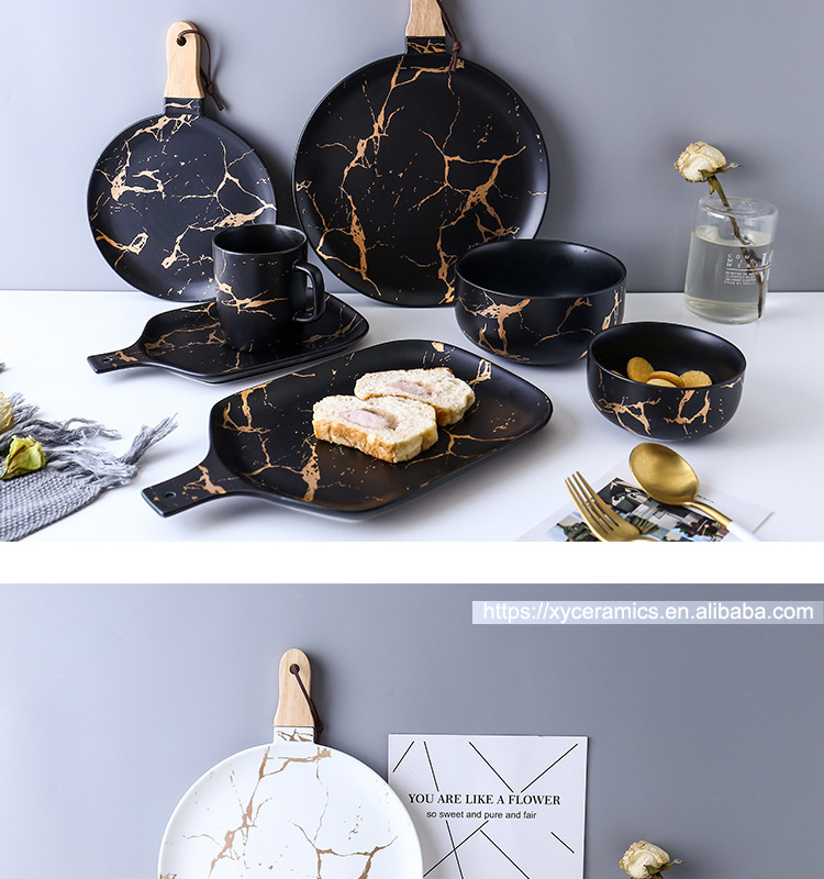 Popular Wedding Tableware Sets nordic plate Plate Bowl Cup Ceramic Dinner Set Dinnerware manufacture