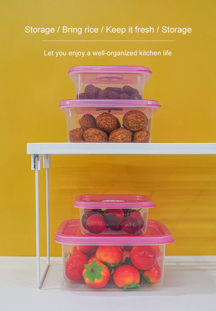 ITEM NO.3219 Factory 3 Piece Set of Eco Friendly Square Plastic Kitchen Refrigerator Airtight Food Crisper Storage Container for Dry or Fresh Foods details