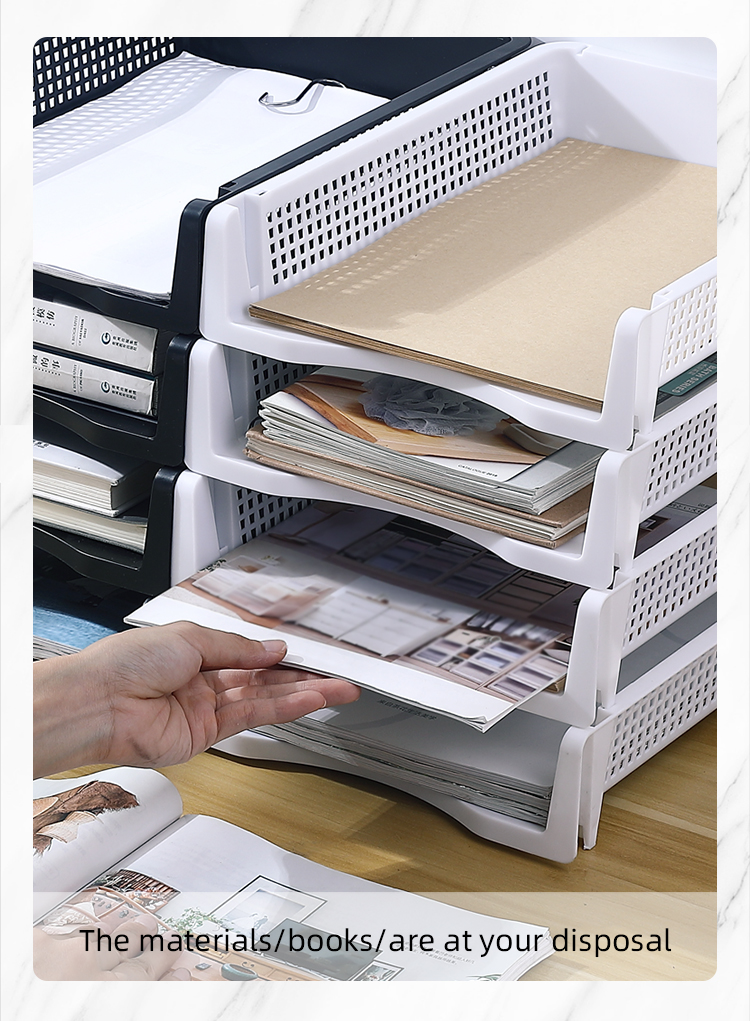 ITEM NO.6812 Stackable Office File Folder A4 Paper Organizer For Desk Desktop factory
