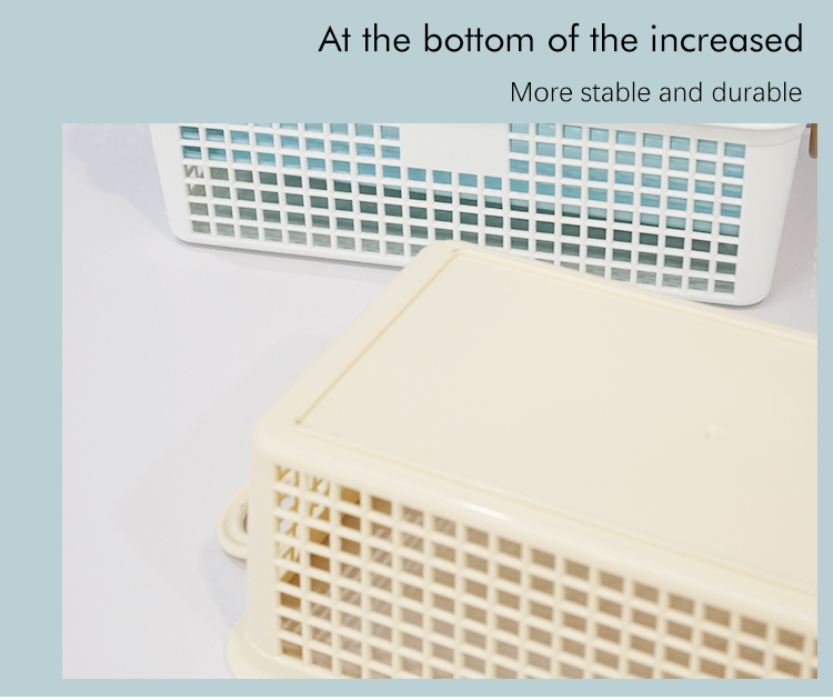 product wholesale multi size household desktop storage basket stackable portable kitchen fruit plastic storage basket with handle-10