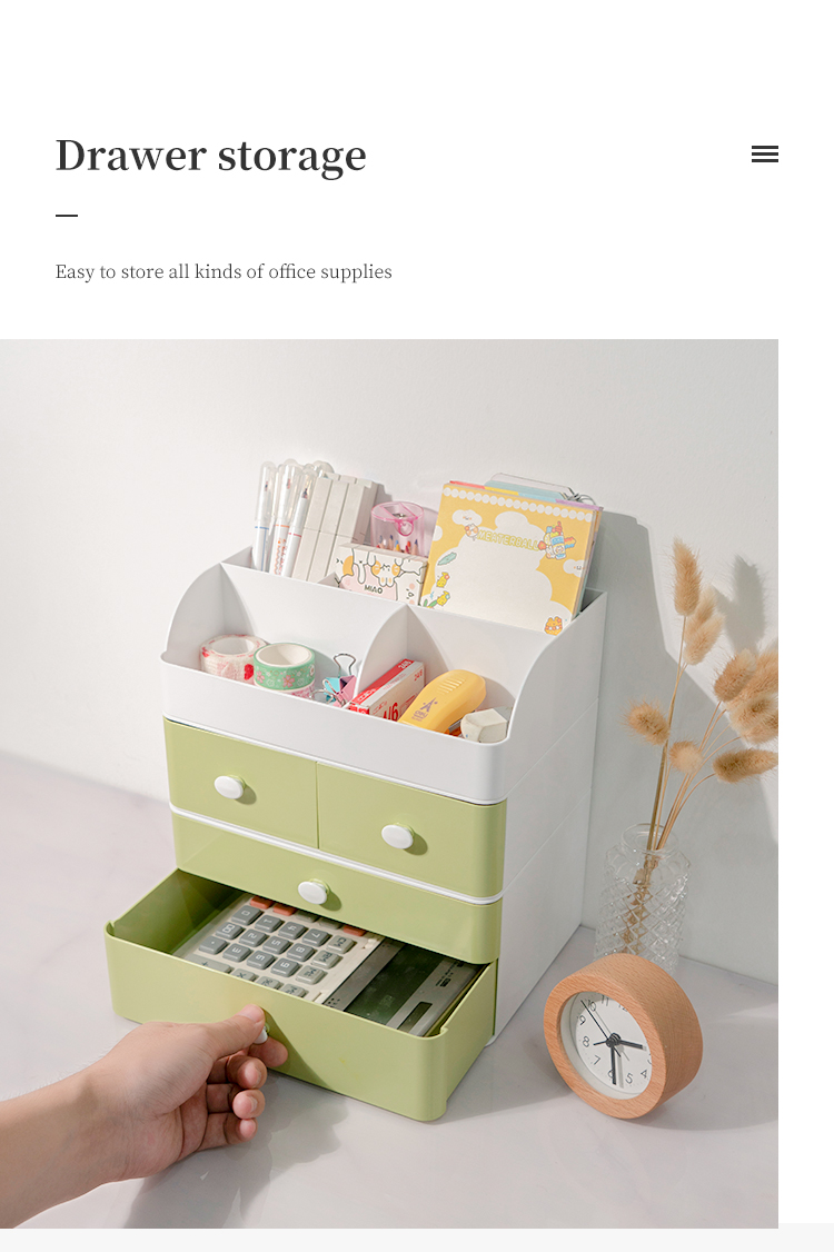 ITEM NO.5013 Household Multilayer Stackable Desktop Plastic Storage Box Makeup Organizer Storage Drawer Organizer Box details