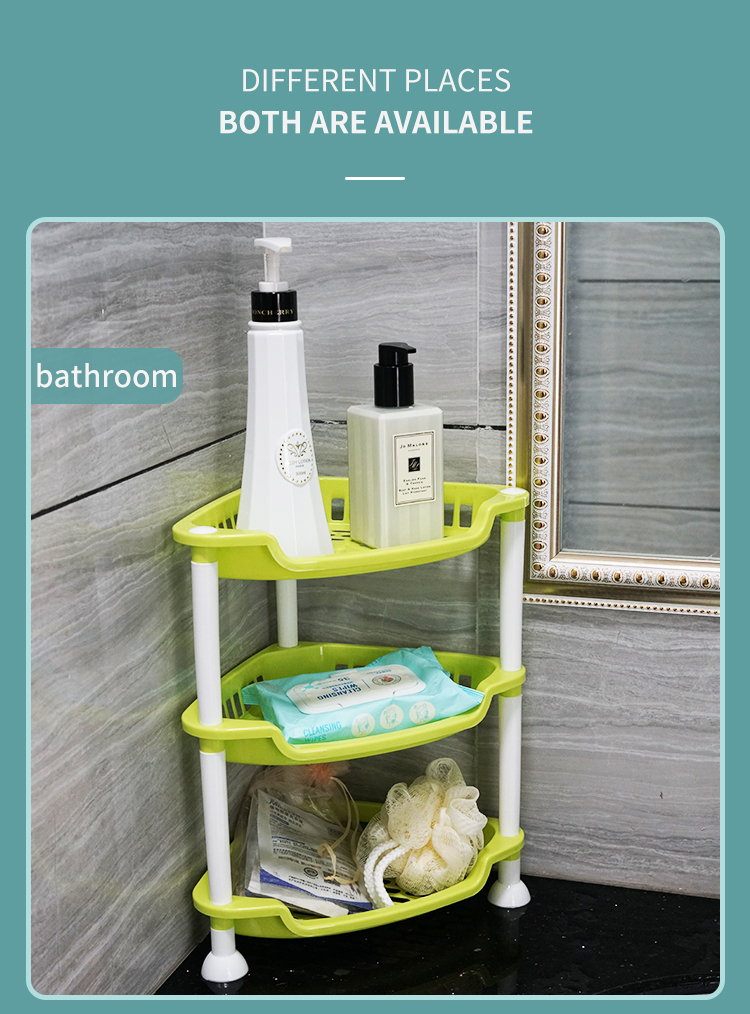 Factory Directly Multi-layer Household Classical Countertop Kitchen Corner Plastic Rack Organizer Triangle Holders Storage Shelf factory