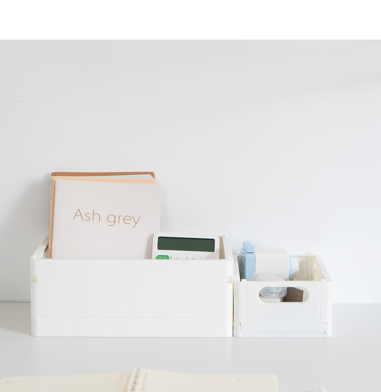 ITEM NO.5022 Wholesale Desktop Folding Storage Box Portable Stackable Household Plastic Box Collapsible Box Crate details