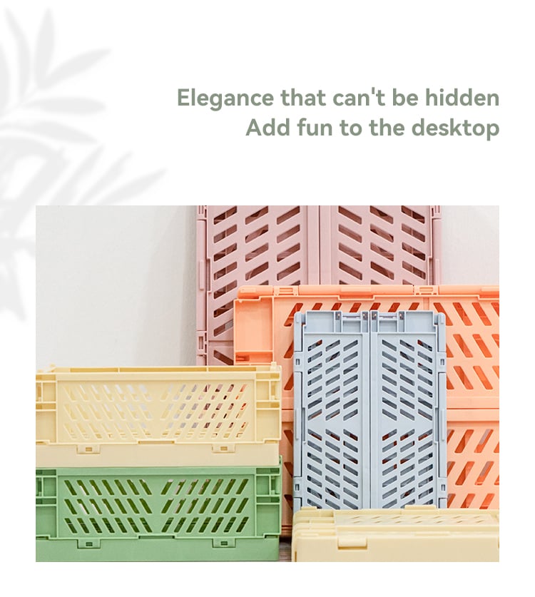 ITEM NO.5002 China Factory Home Small Organizer Desktop Foldable Crate Plastic Folding Storage Basket Collapsible Storage Crate supplier