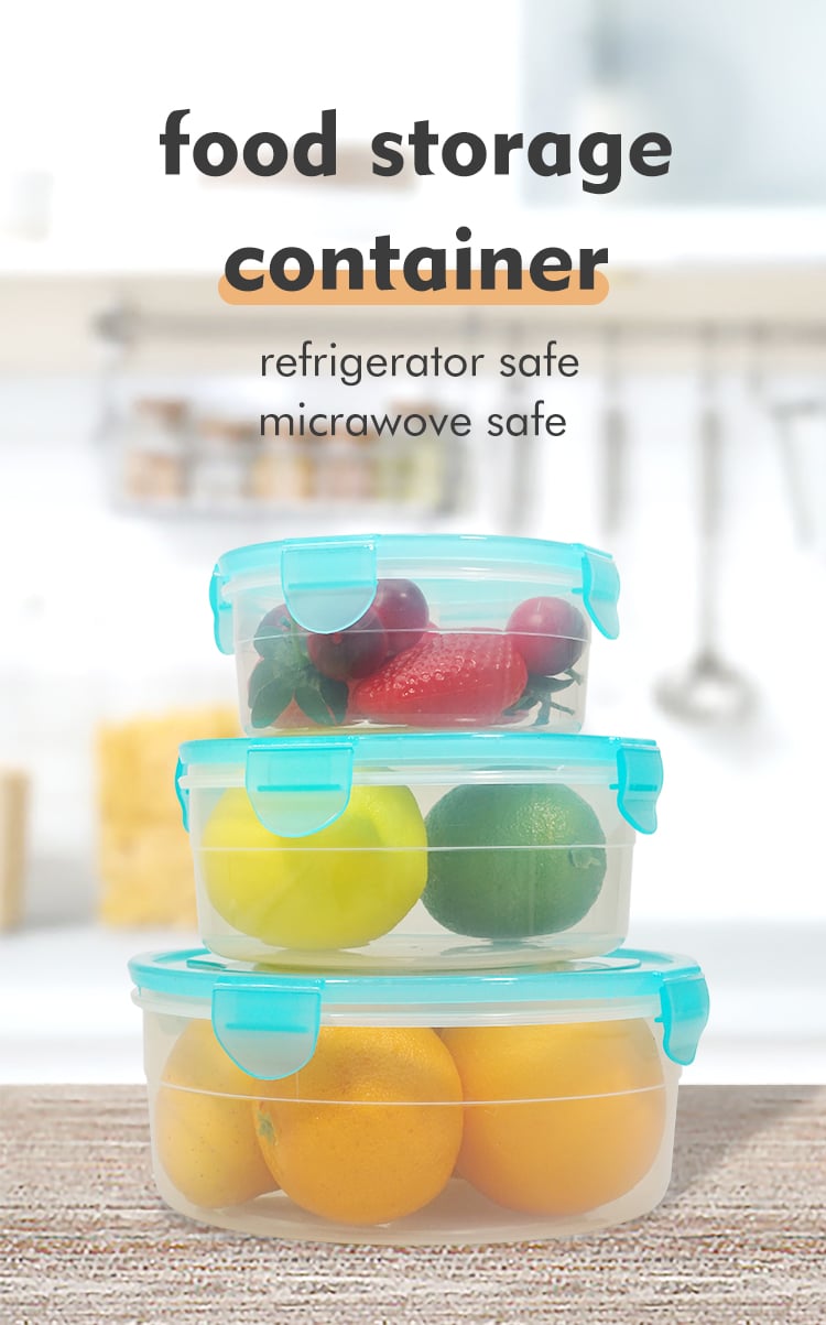 ITEM NO.3018 Factory 3 Piece Set Airtight Bpa Free Refrigerator Organizer Bins Eco Friendly Microwave Safe Plastic Food Storage Containers factory