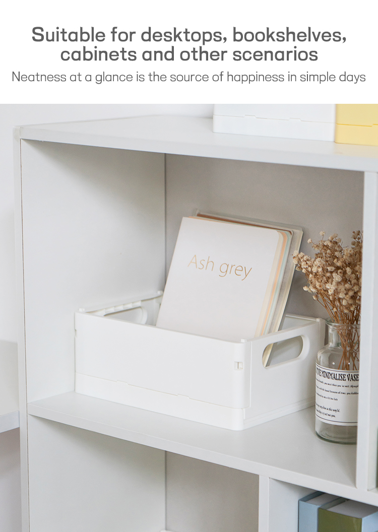 ITEM NO.5021 Wholesale Large Size Folding Storage Crate Box Portable Stackable Desktop Plastic Box Collapsible Box For Cosmetic Storage factory