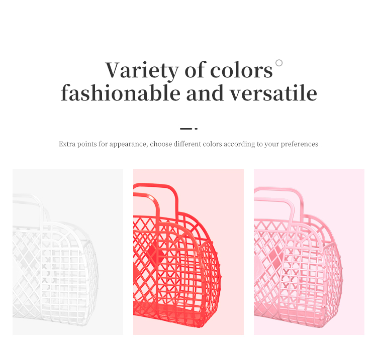 ITEM NO.2011 Small Size Personalized Nordic PE Handbag Beach Bag Storage Detachable Shopping Storage Basket Plastic Tote Bag supplier