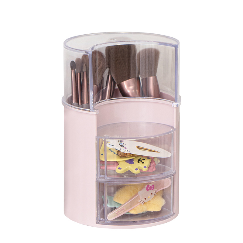 Clean up your cosmetics with ease using a convenient turning organizer