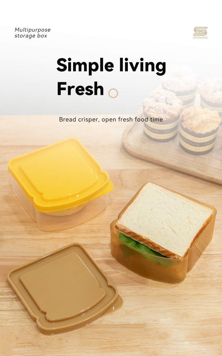 ITEM NO.020 Factory Wholesale 850ml Eco Friendly Microwave Bpa Free Portable Reusable Kitchen Plastic Bread Box Toast Storage Box Container details