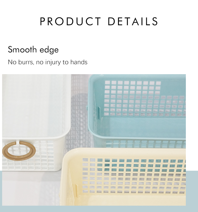 product wholesale multi size household desktop storage basket stackable portable kitchen fruit plastic storage basket with handle-9