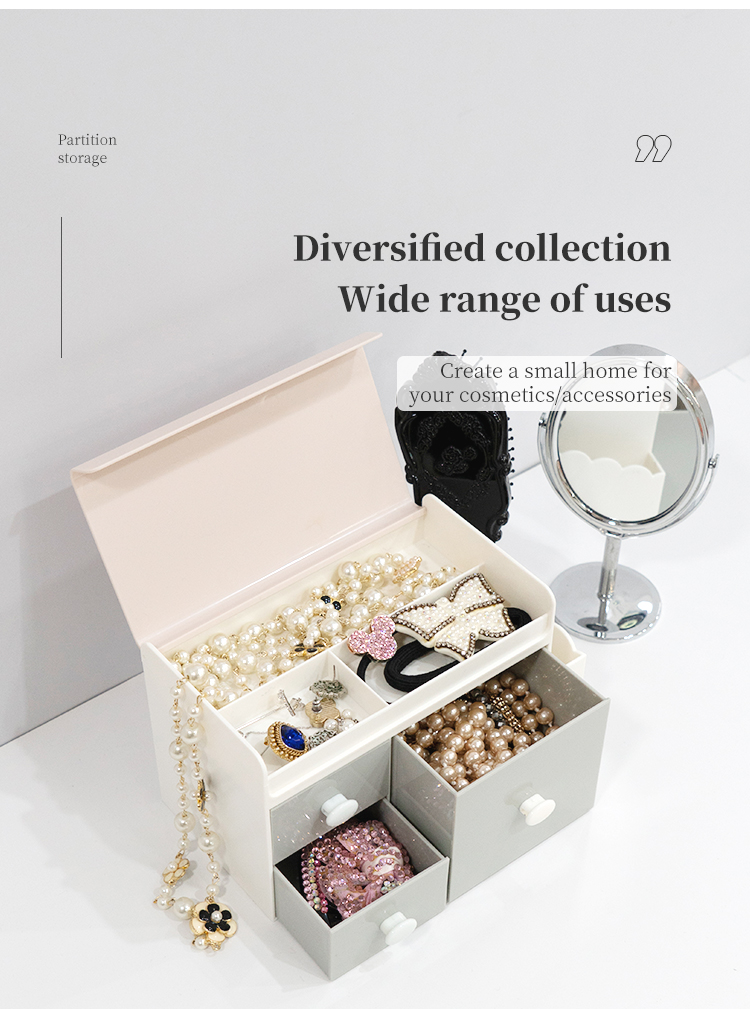 ITEM NO.5015 Shunxing Factory ODM OEM Custom Multi-Functional Accessories Plastic Desk MakeupStationery Organizers Box With Drawer details