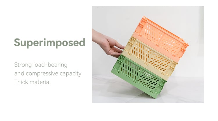 ITEM NO.5002 China Factory Home Small Organizer Desktop Foldable Crate Plastic Folding Storage Basket Collapsible Storage Crate factory