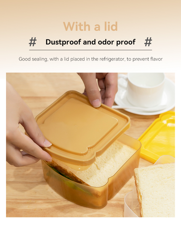 ITEM NO.020 Factory Wholesale 850ml Eco Friendly Microwave Bpa Free Portable Reusable Kitchen Plastic Bread Box Toast Storage Box Container manufacture