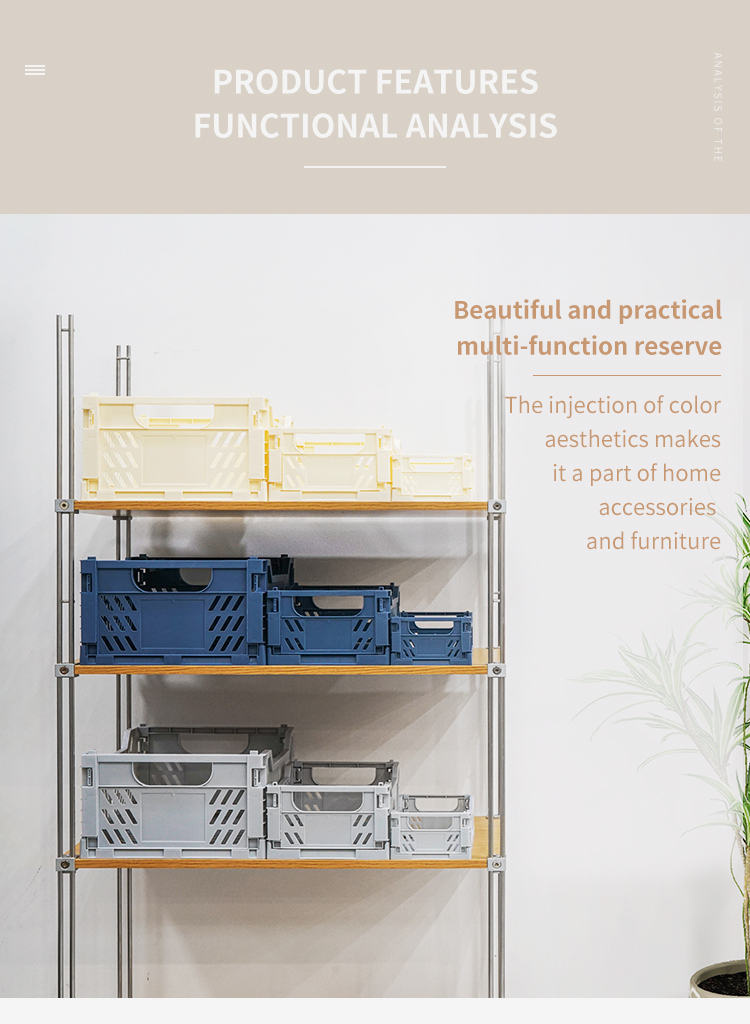 ITEM NO.7000 Factory Large Size Multi-Function Folding Plastic Storage Basket Foldable Crate Collapsible for Kitchen Storage Household Use manufacture