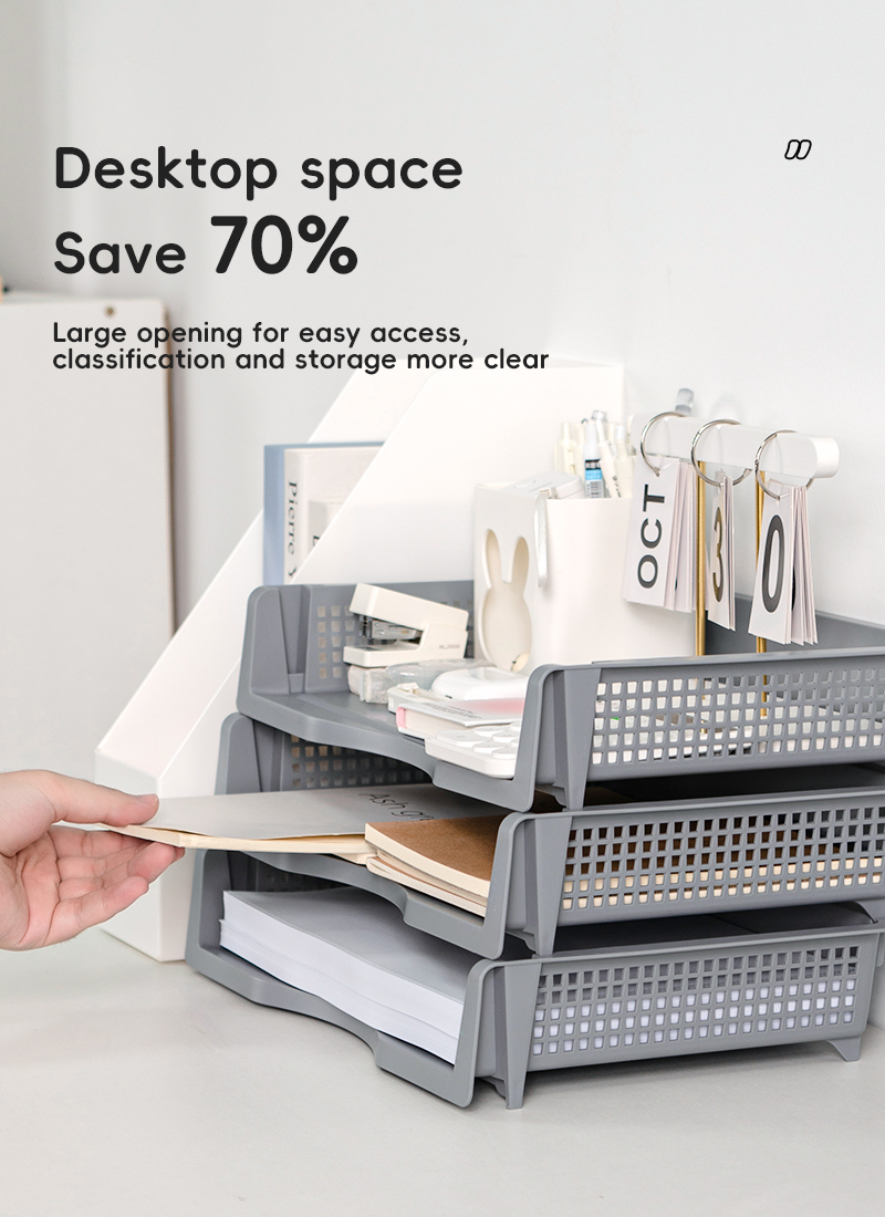 ITEM NO.6812 Stackable Office File Folder A4 Paper Organizer For Desk Desktop details