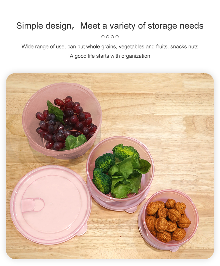 ITEM NO.3318 Factory 3 Piece Set of Eco Friendly Round Plastic Food Containers Airtight Storage Box for Freshness Preservation supplier