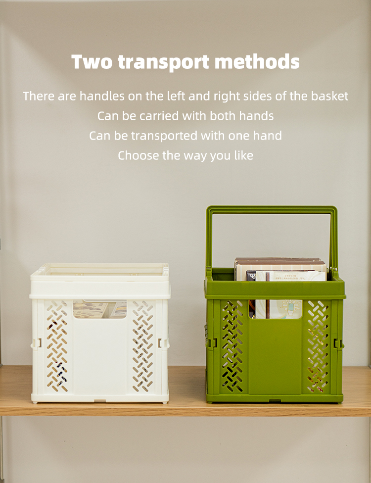 ITEM NO.7008 Medium Size Desktop Folding Storage Basket Creative Collapsible Crate Portable Shopping Basket with Handle manufacture