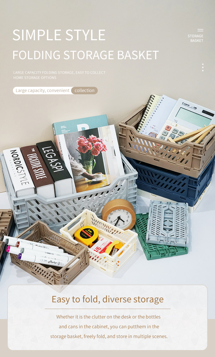 ITEM NO.7000 Factory Large Size Multi-Function Folding Plastic Storage Basket Foldable Crate Collapsible for Kitchen Storage Household Use details