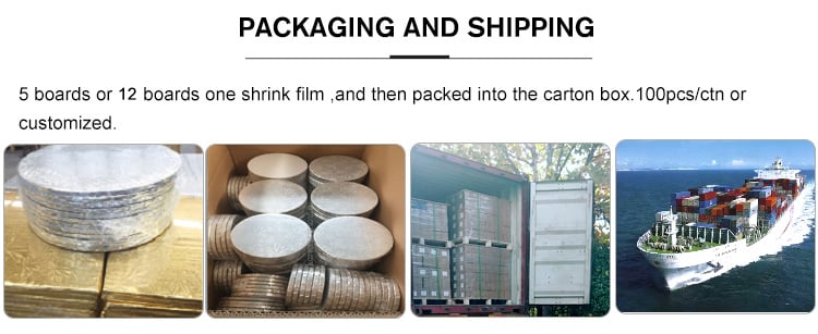 Hot Sale Wholesale Silver Golden 12mm Thick Cake Board cake drum factory