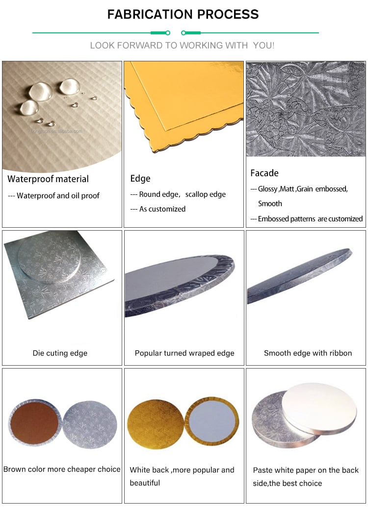 Hot Sale Wholesale Silver Golden 12mm Thick Cake Board cake drum factory