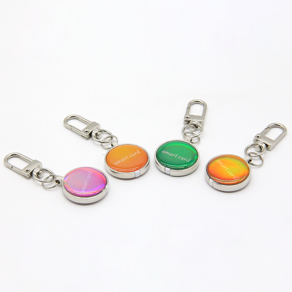 ISO14443A Metal RFID Keyfob Custom NFC epoxy key ring keyring NFC Ntag 213 13.56mhz Metal NFC Keychains factory