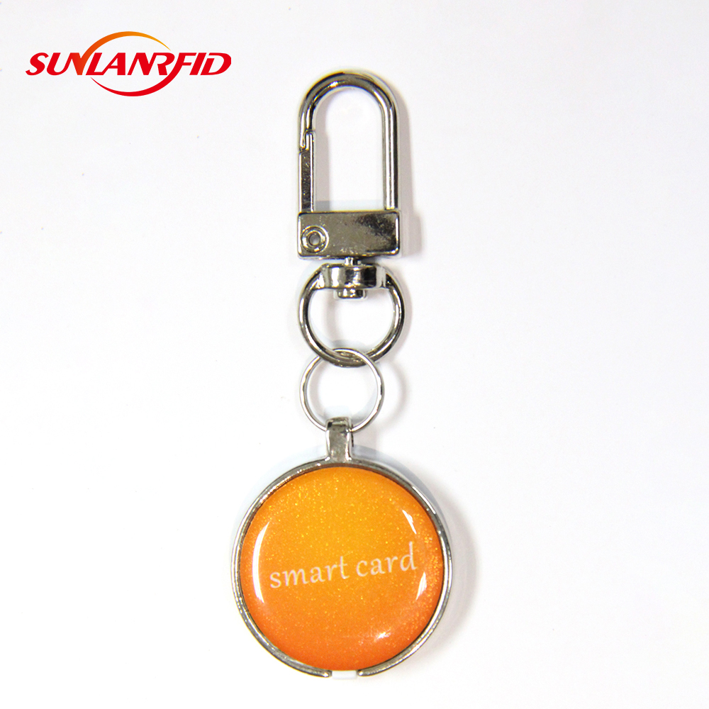 ISO14443A Metal RFID Keyfob Custom NFC epoxy key ring keyring NFC Ntag 213 13.56mhz Metal NFC Keychains factory