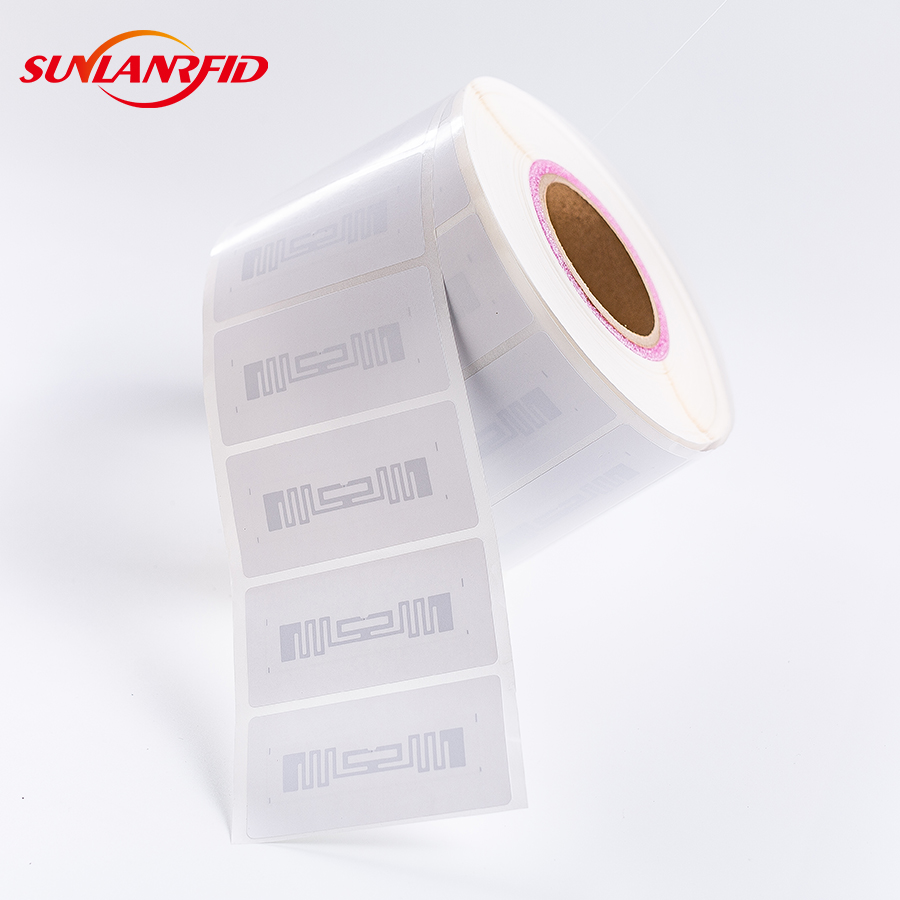 SUNLANRFID 70*15mm 860-960Mhz Impinj MR6 chip Long range passive UHF RFID label Tags for Apparel Supply Chain Retail Management details