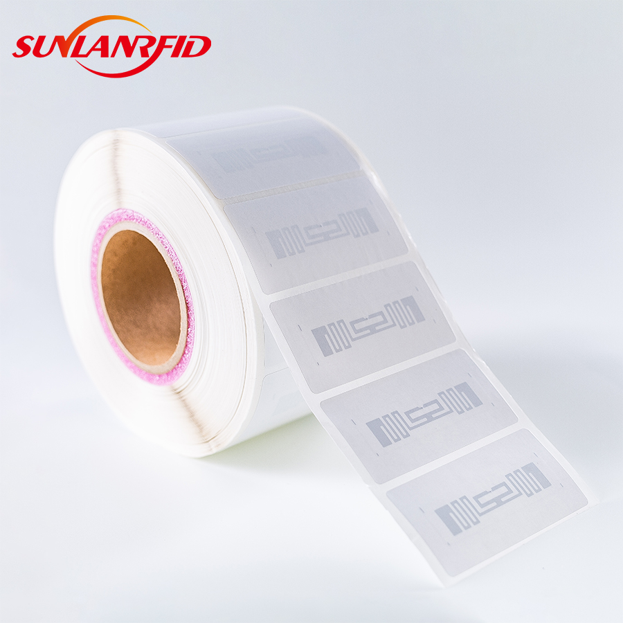 SUNLANRFID 70*15mm 860-960Mhz Impinj MR6 chip Long range passive UHF RFID label Tags for Apparel Supply Chain Retail Management factory
