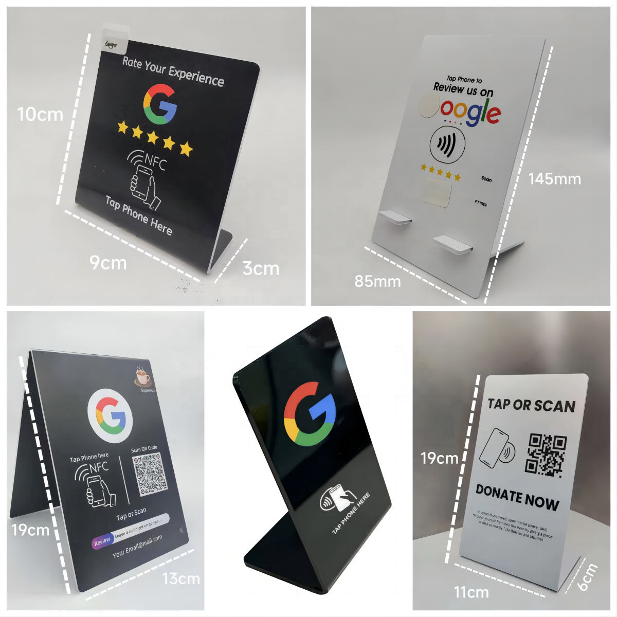 SUNLANRFID nfc google review stand 215 pvc google review gift nfc stand rfid card nfc review stand details