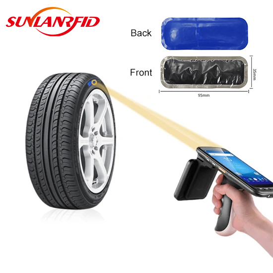 SUNLANRFID Rubber Material UHF Long Range Truck Tire Management Car Tyre Sticker Adhesive RFID Tire Patch Tag manufacture