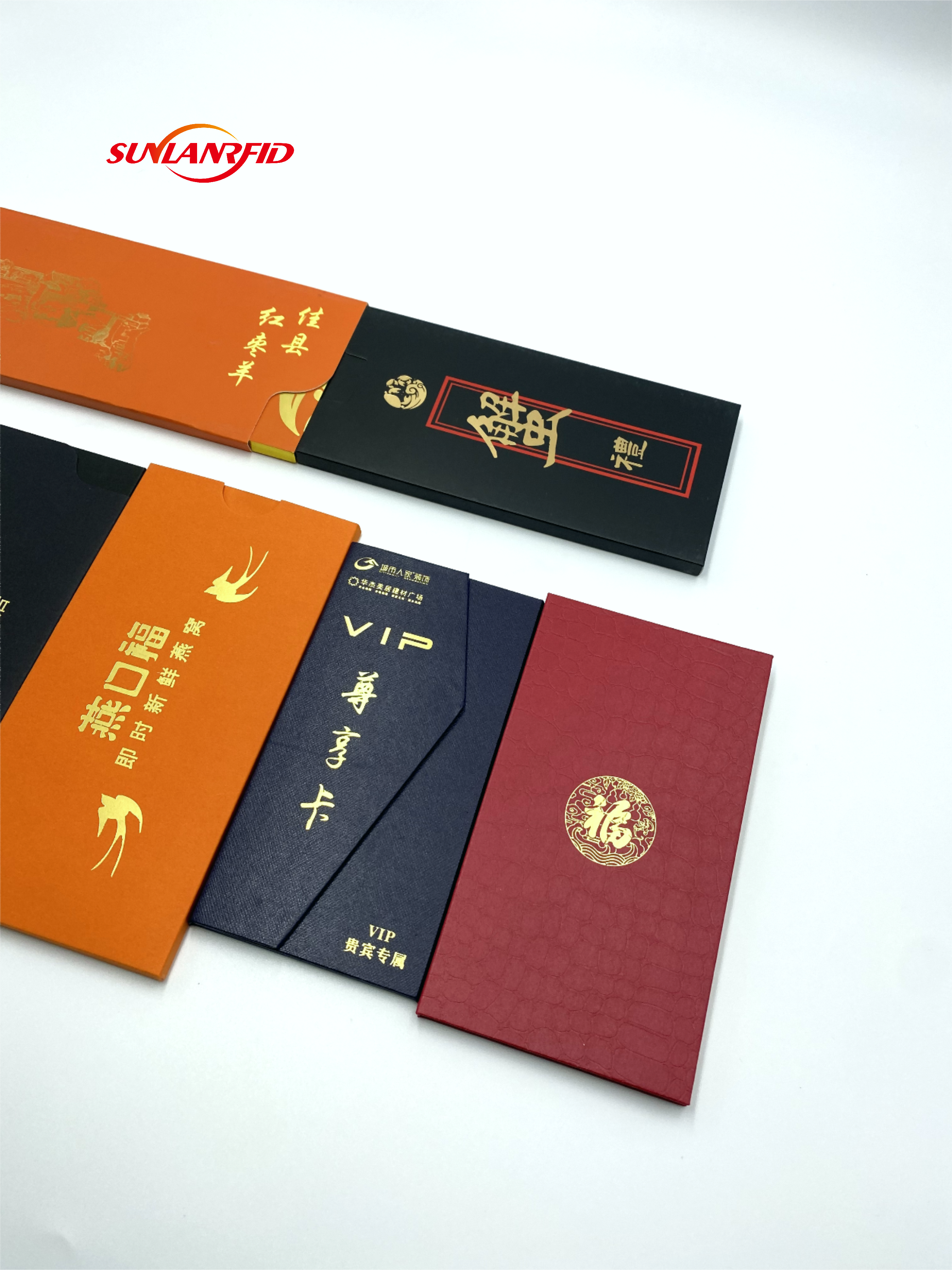 SUNLAN Custom Luxury Cardboard Magnetic Thank You NFC Visa Card VIP Membership Trading Credit Card packaging Card Holder factory