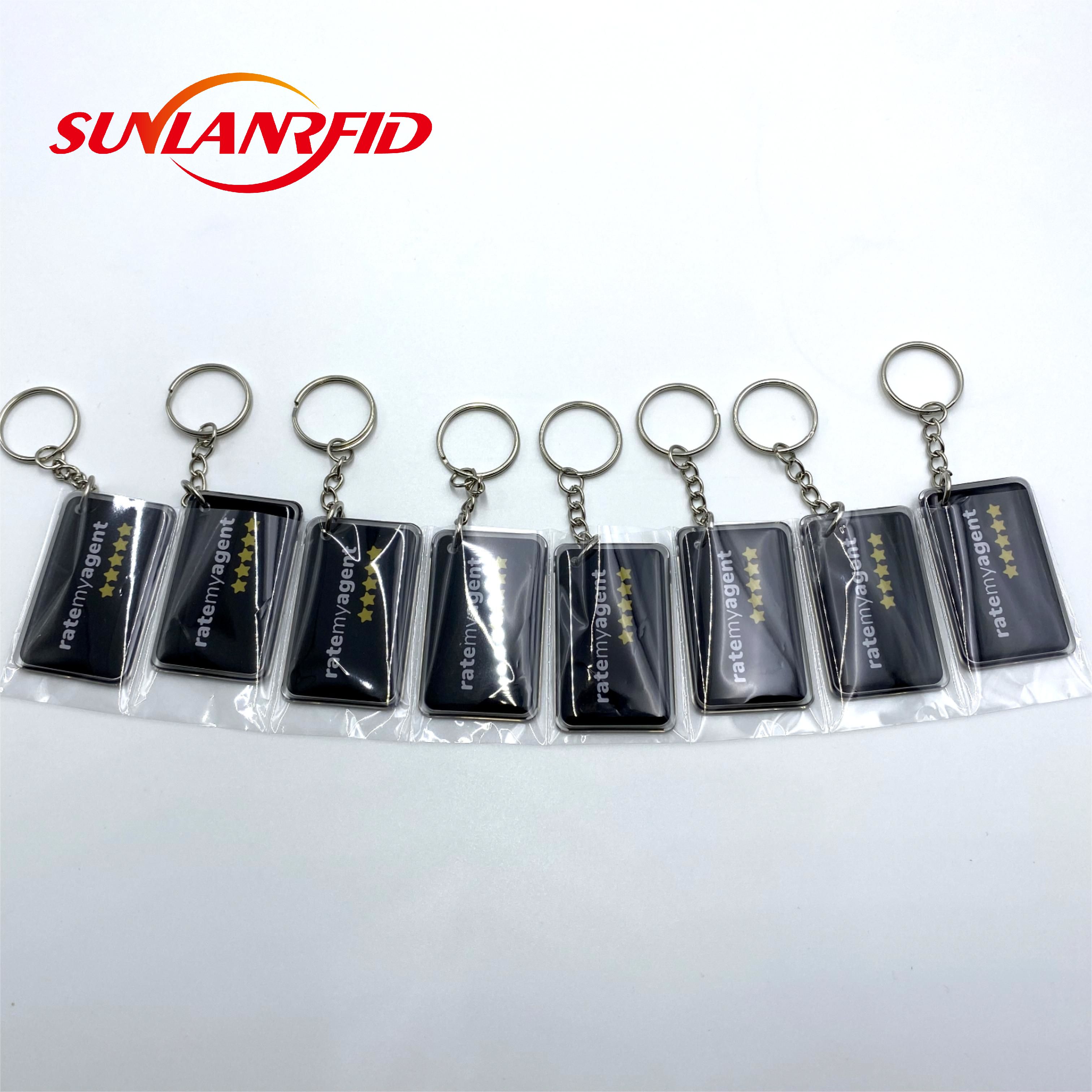 ISO14443A Metal RFID Keyfob Custom NFC epoxy key ring keyring NFC Ntag 213 13.56mhz Metal NFC Keychains details