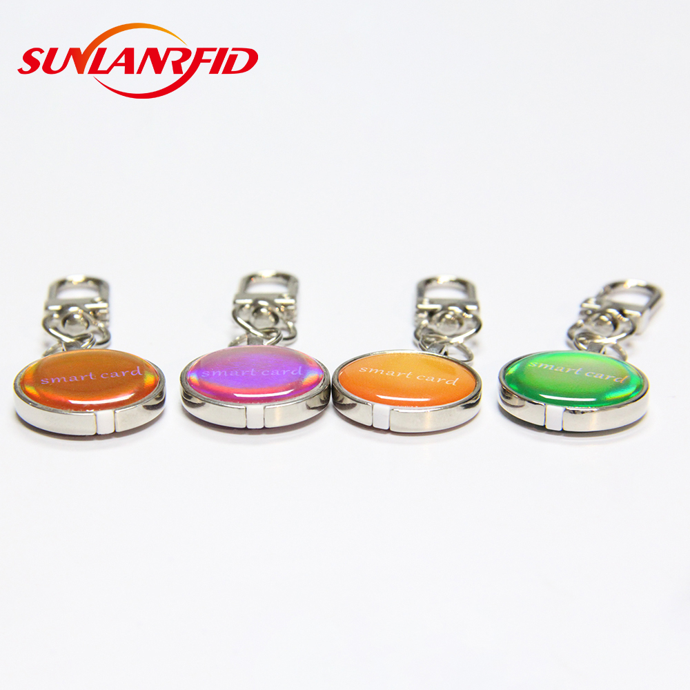 ISO14443A Metal RFID Keyfob Custom NFC epoxy key ring keyring NFC Ntag 213 13.56mhz Metal NFC Keychains details