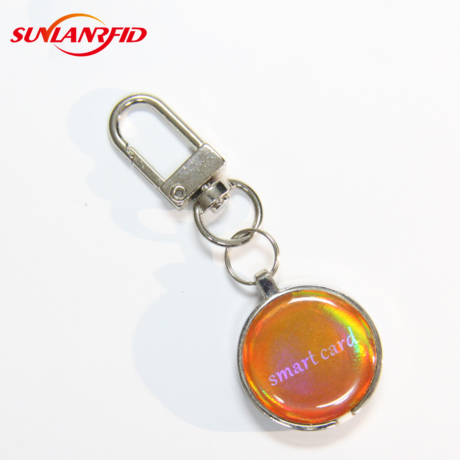 ISO14443A Metal RFID Keyfob Custom NFC epoxy key ring keyring NFC Ntag 213 13.56mhz Metal NFC Keychains supplier