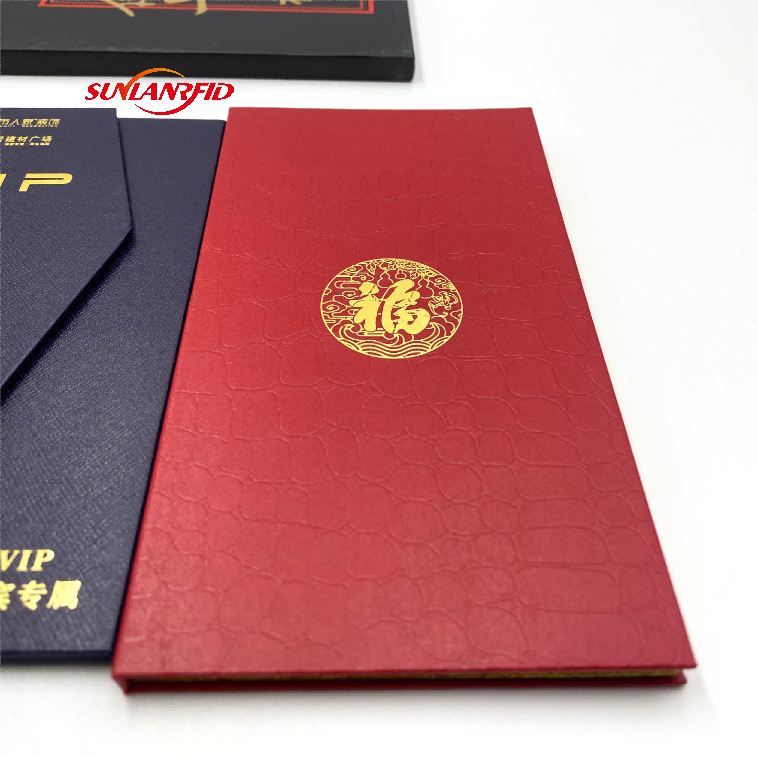SUNLAN Custom Luxury Cardboard Magnetic Thank You NFC Visa Card VIP Membership Trading Credit Card packaging Card Holder supplier