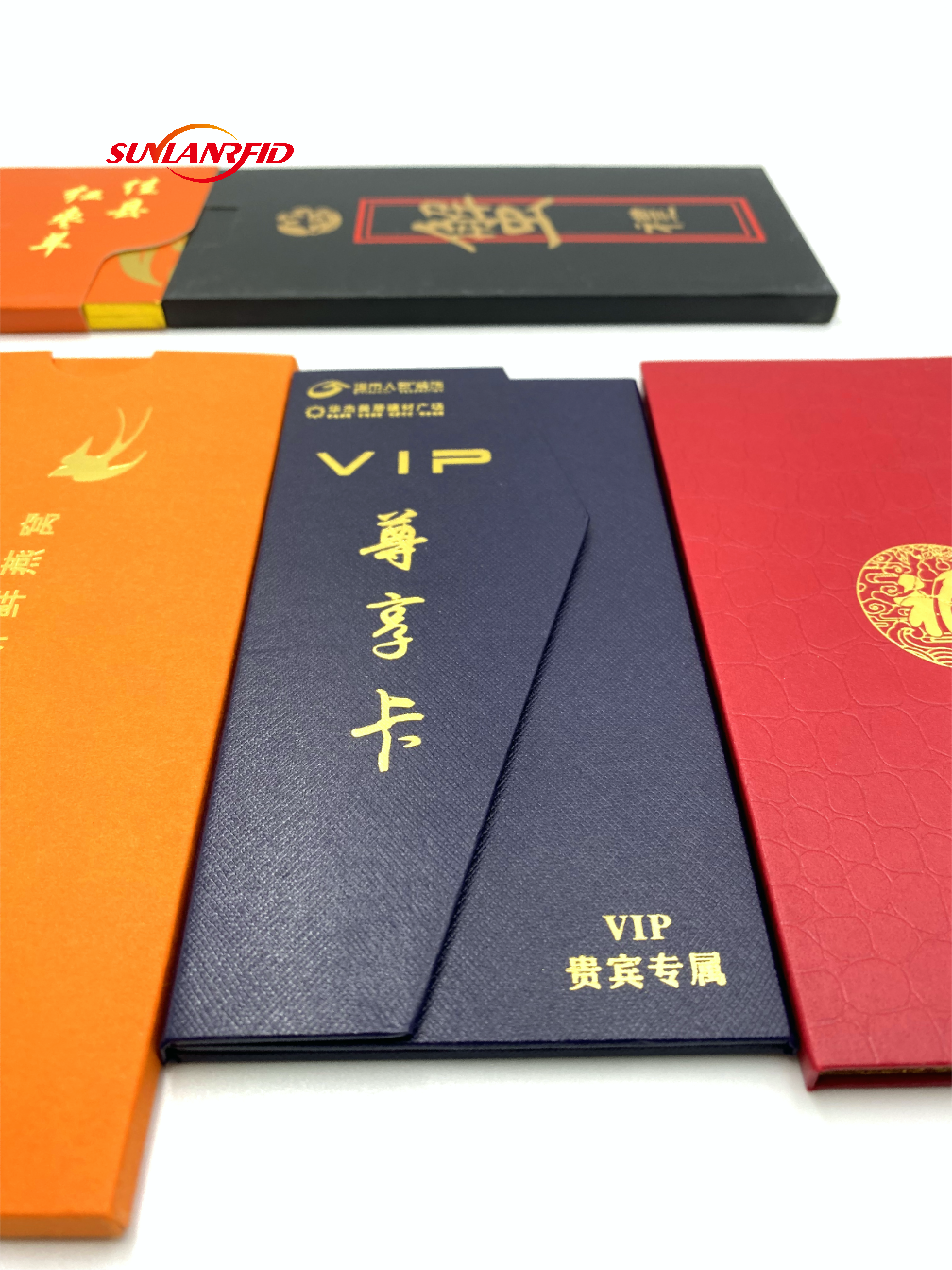 SUNLAN Custom Luxury Cardboard Magnetic Thank You NFC Visa Card VIP Membership Trading Credit Card packaging Card Holder factory