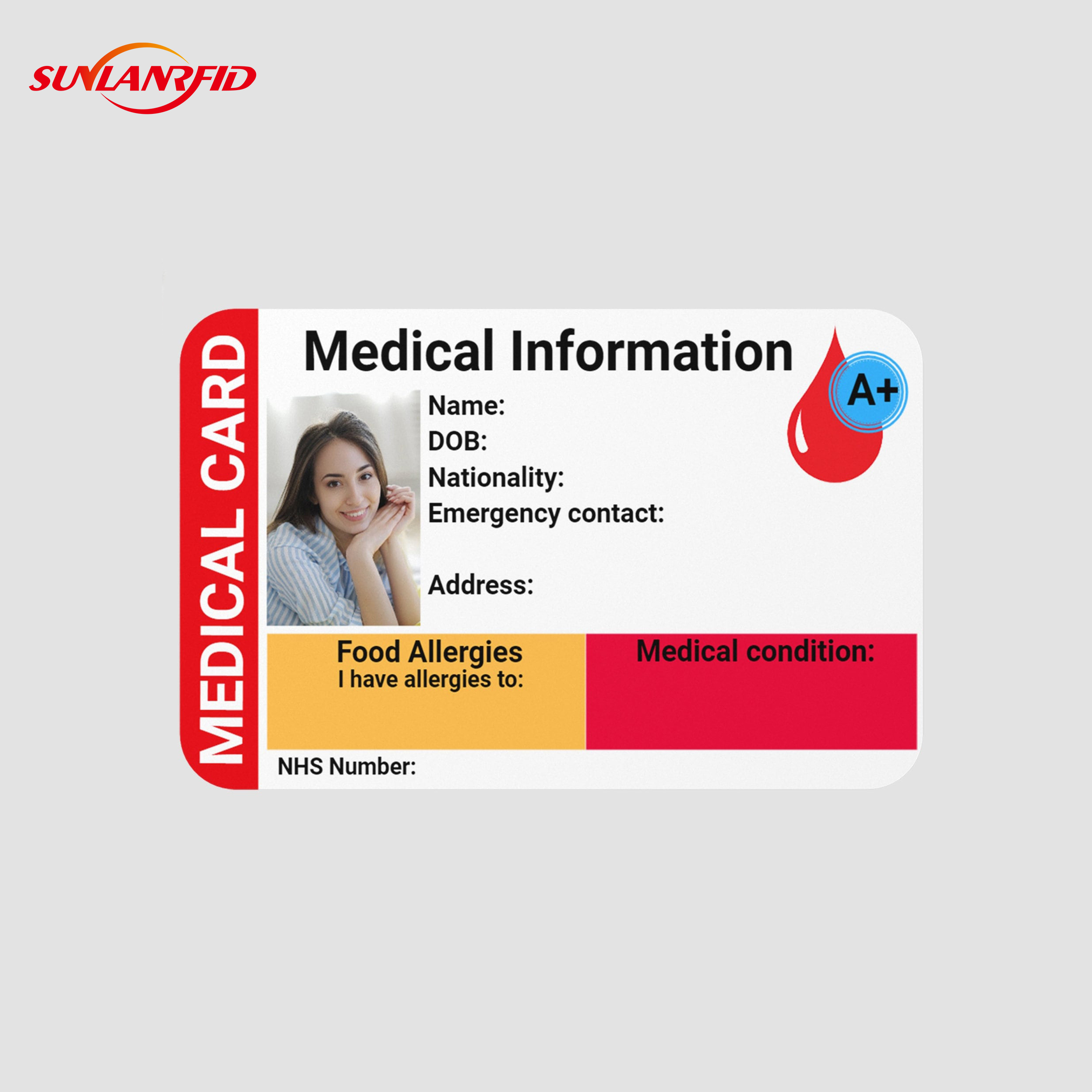 Custom Full Color PVC Patient & Hospital Smart Healthcare Medical ID Card details