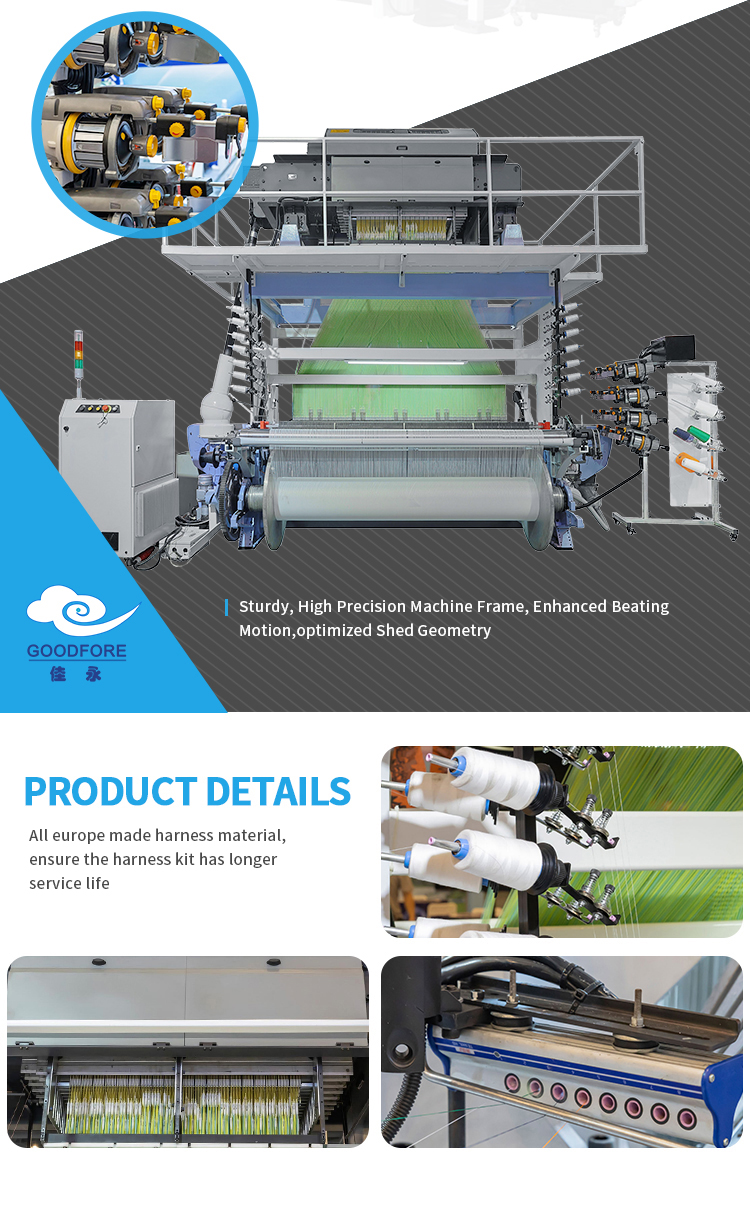 Goodfore Computerized Fashion Making Cutting T Labelling Slitting Production Weaving Tag Machine Label Woven factory