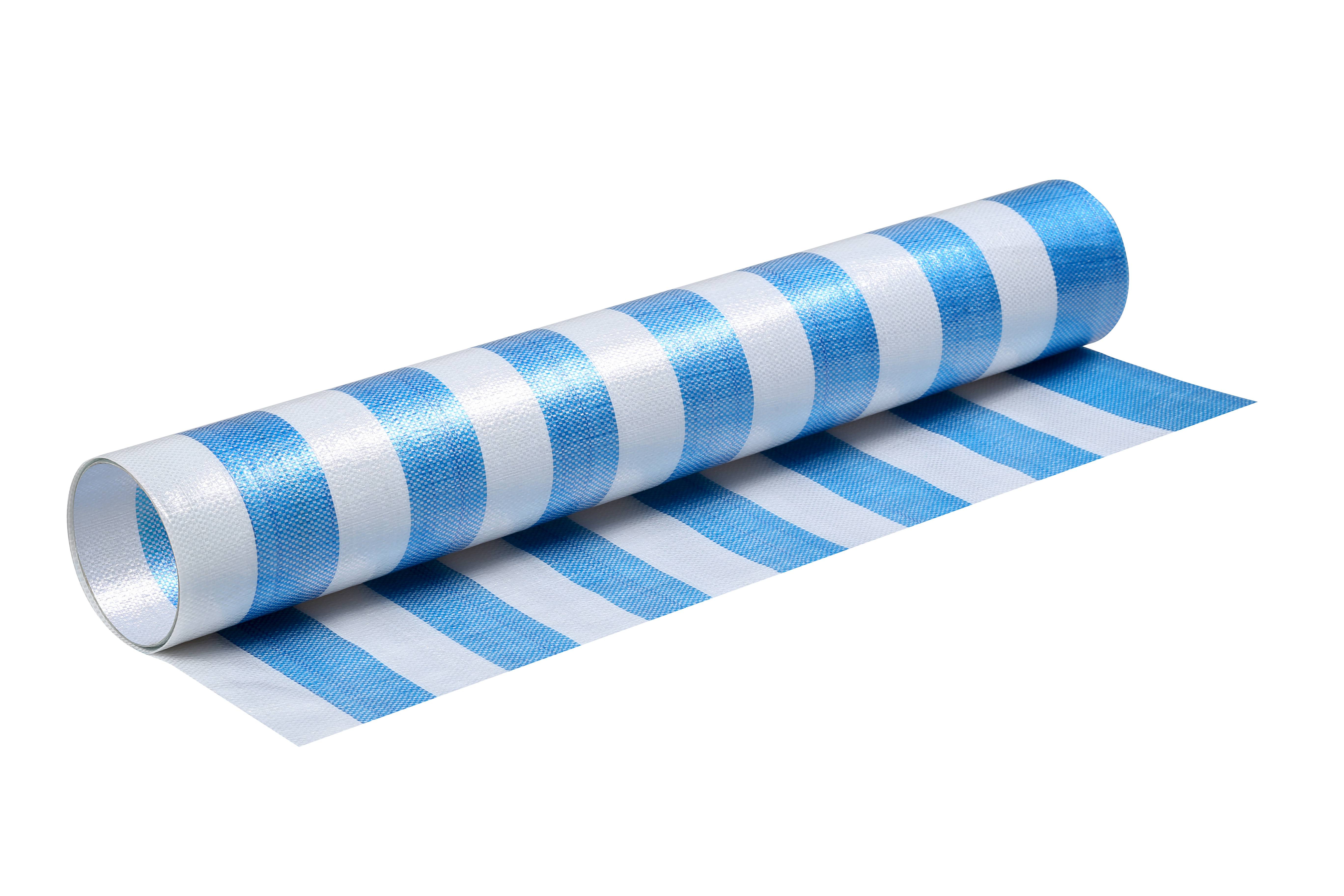 100% Waterproof PP/PE Striped Tarpaulin Blue White Durable Woven Material Car Truck Train Cover Other Pe Waterproof Applications supplier