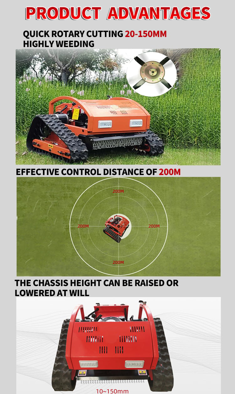 Good Quality Crawler Type Remote Control Robot Diesel Engine Lawn Mower factory