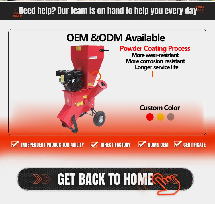 Top Sale Brand Horizontal Type 7 horsepower Customizable Mobile  Gasoline Wood Chipper Shredder manufacture