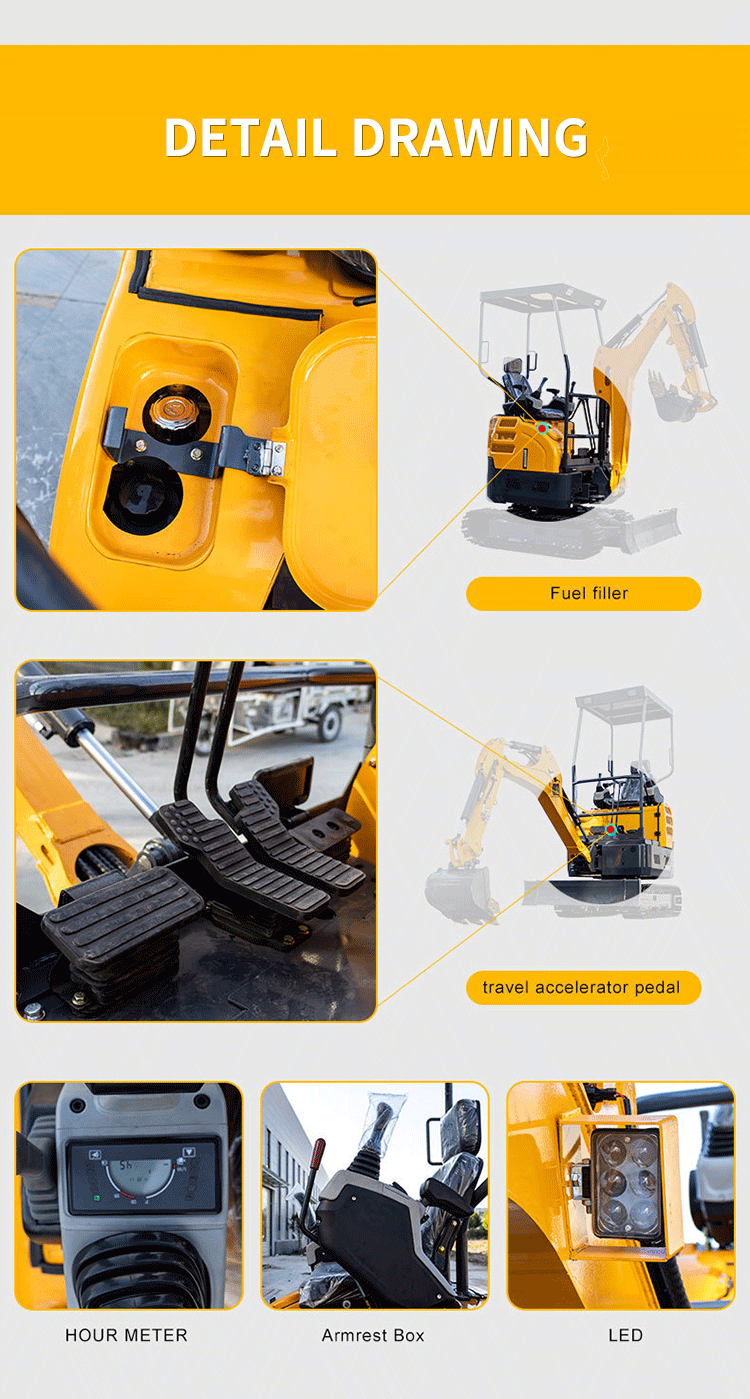 For Sale Ce/Epa Kubota Engine Excavator 1.5Ton 1.7Ton 3.5Ton Mini Digger Machine Farm Crawler Excavator Mini manufacture
