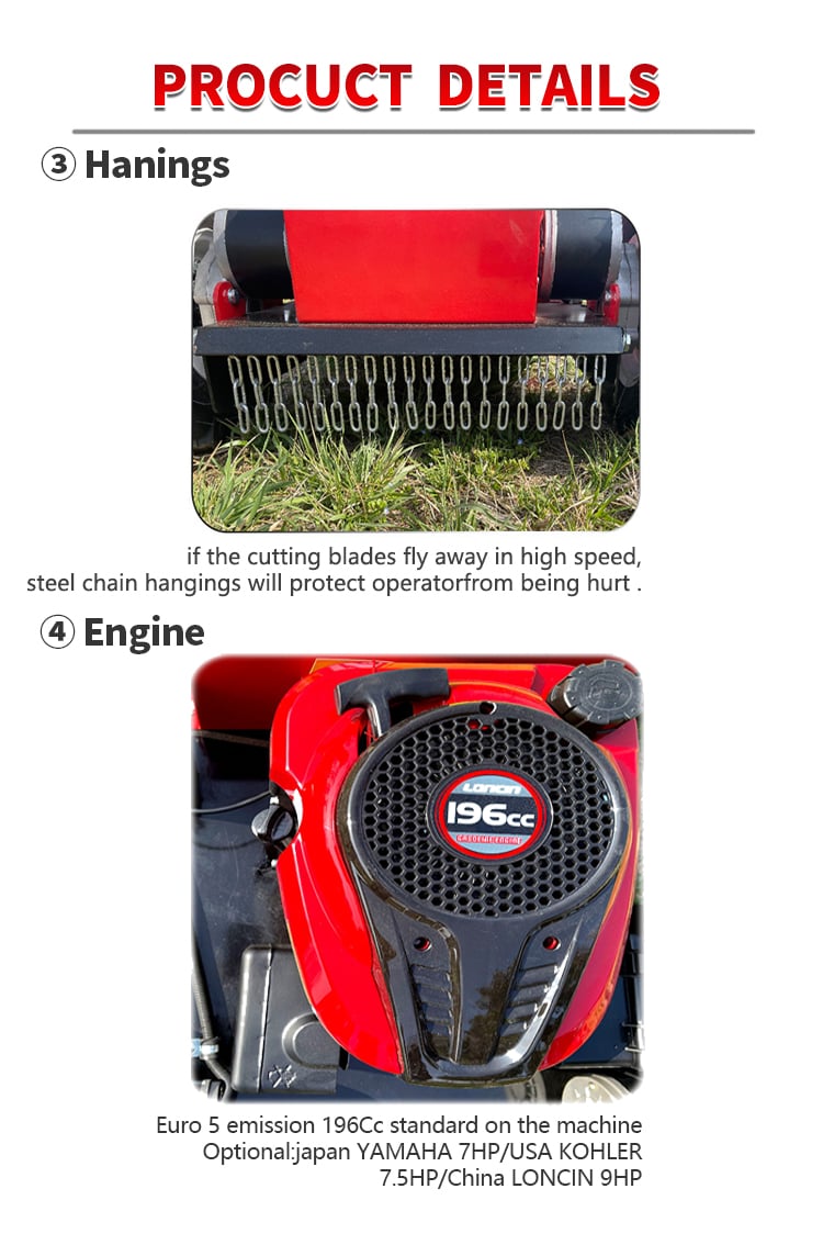 Good Quality Crawler Type Remote Control Robot Diesel Engine Lawn Mower supplier