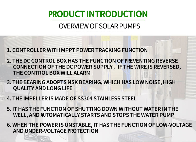 Solar Powered Submersible Water Pumps Deep Well Agriculture Irrigation Pump manufacture