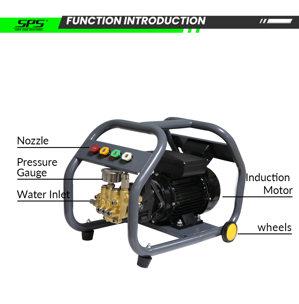 SPS 3000W Induction Motor Pressure Washer Jet Electric Car Washer Machine 150Bar Portable High Pressure Washer supplier