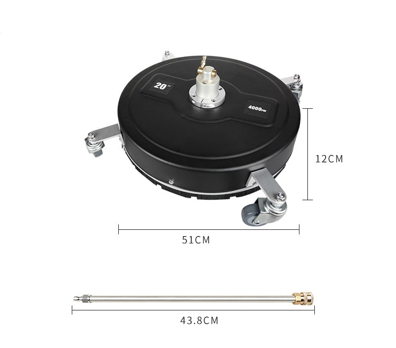 4000 PSI 20" High Pressure Washer Road Surface Cleaner With Extension Wand Attachment manufacture
