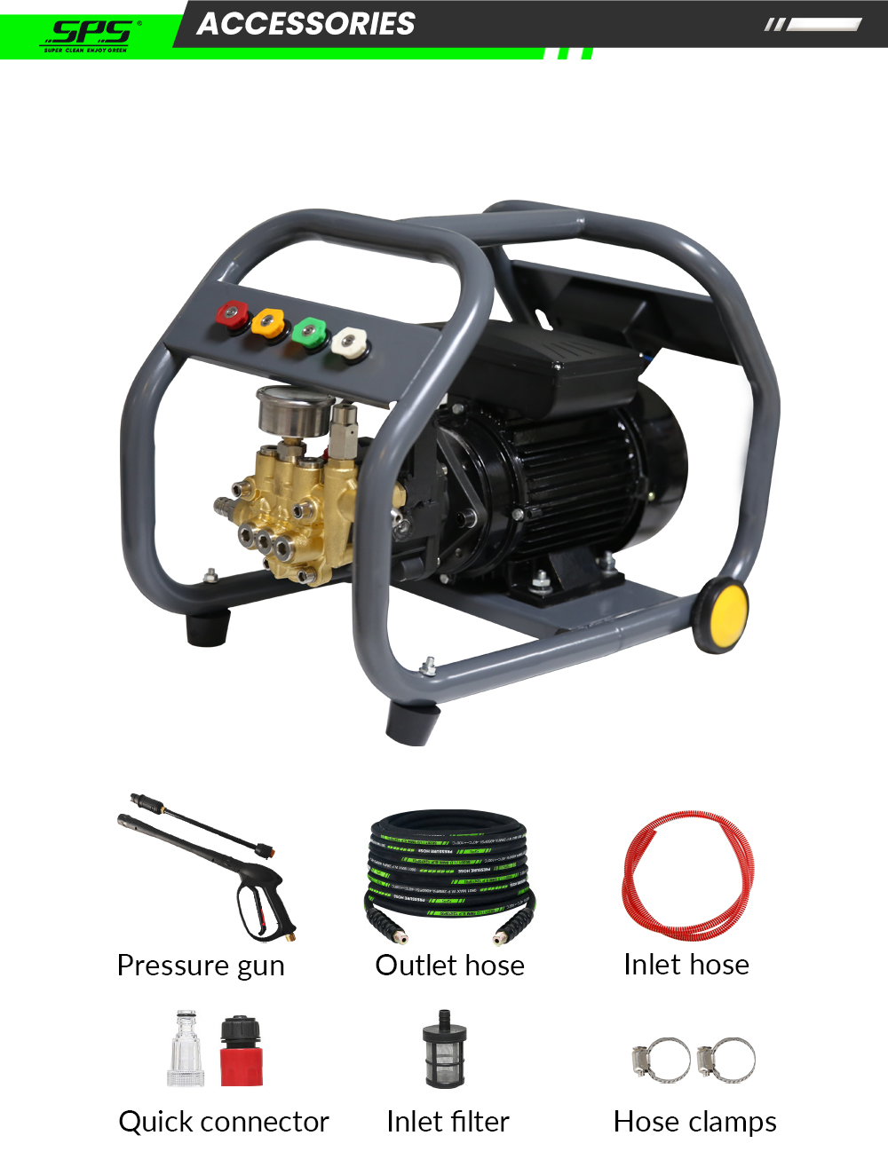 SPS 3000W Induction Motor Pressure Washer Jet Electric Car Washer Machine 150Bar Portable High Pressure Washer manufacture