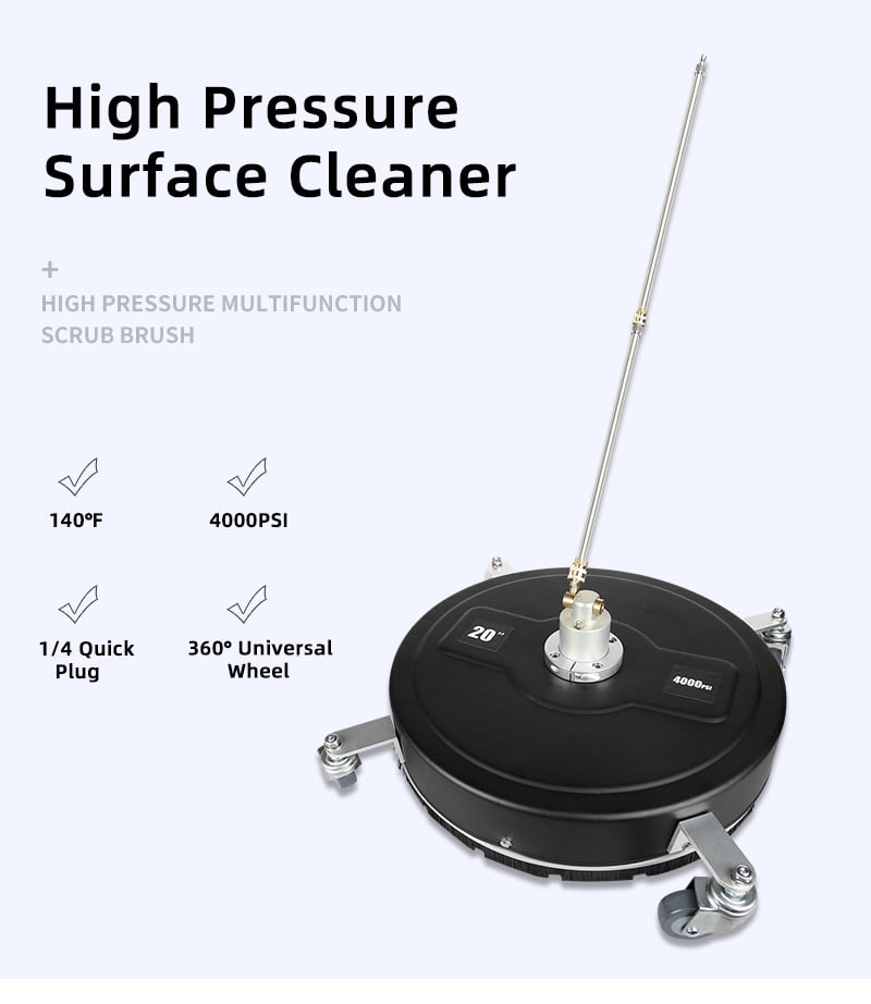 4000 PSI 20" High Pressure Washer Road Surface Cleaner With Extension Wand Attachment supplier