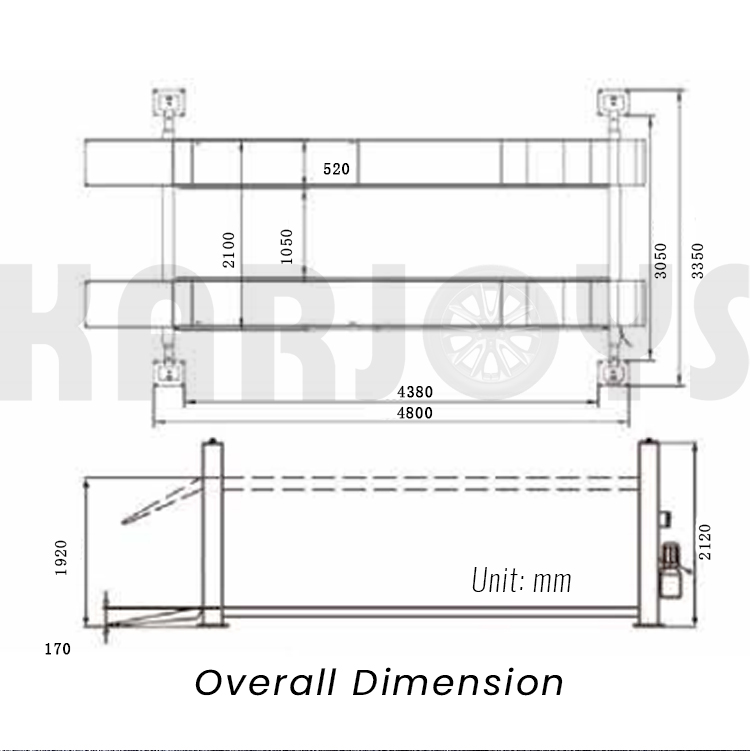 high quality car lifting machine four post car lift hydraulic with CE for 4 post car lift four post factory